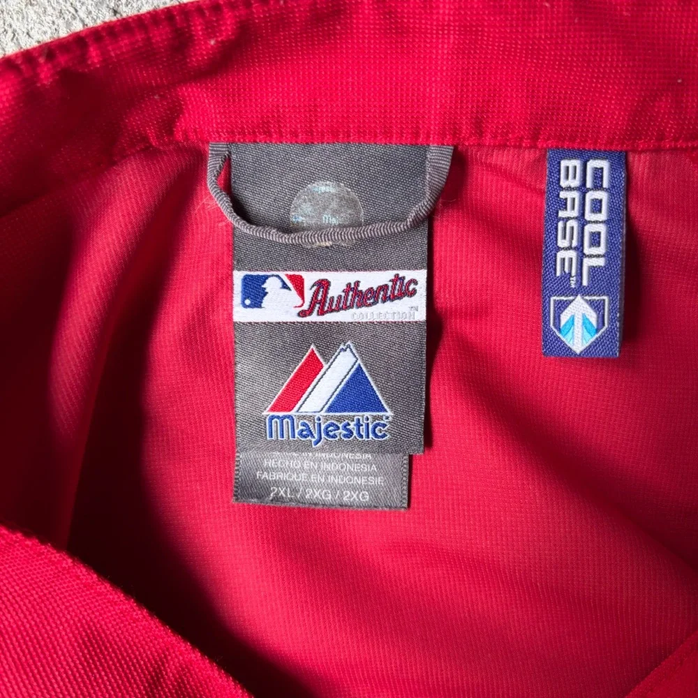 Majestic Boston Red Sox MLB Authentic Cool Base Quarter Zip Windbreaker Red 2XL